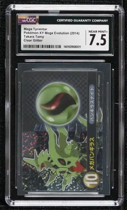 Mega Tyranitar Takara Tomy Pokemon XY Evolution Board Game Shinka Card CGC 7.5 - Image 1