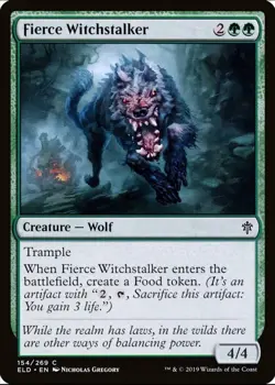 X 1 Fierce Witchstalker NM Throne of Eldraine 154 MTG Magic The Gathering - Image 1
