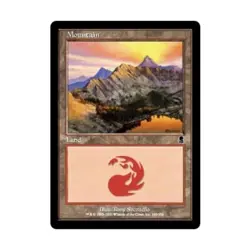 WOTC MtG Odyssey Mountain #346 (C) (Foil) VG - Image 1