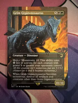 GRIM GIGANOTOSAURUS mtg NM-M Jurassic World Collection 1 Rare Card - Image 1