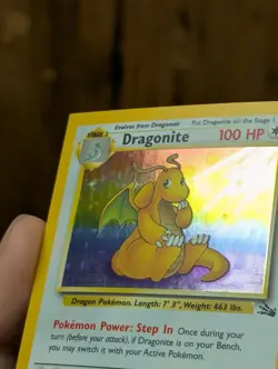 Pokemon Wizards Of The Coast Fossil Dragonite Holo NFC Miscut Error - Image 2