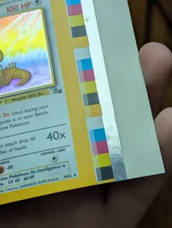 Pokemon Wizards Of The Coast Fossil Dragonite Holo NFC Miscut Error - Image 5
