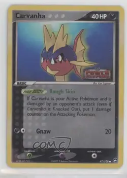 Carvanha Reverse Foil Pokemon EX Power Keepers #47 2007 - Image 1