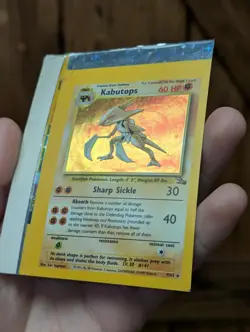 Pokemon Wizards Of The Cost Fossil Kabutops Holo 9/62 Edge Of Sheet NFC... - Image 2