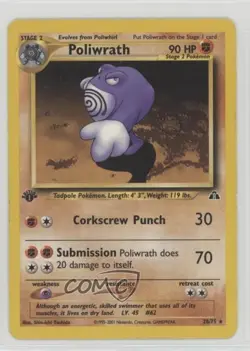 Poliwrath 1st Ed. Pokemon Neo Discovery #28 2001 - Image 1