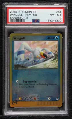 Wingull Reverse Foil Pokemon EX Sandstorm PSA 8 2003 - Image 1