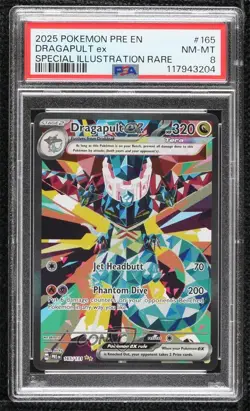 Dragapult ex Special Illustration Rare Pokemon Prismatic Evolutions PRE PSA 8 - Image 1