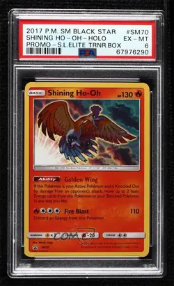 Shining Ho-Oh Holo Pokemon Sun & Moon Black Star Promo PSA 6 - Image 1