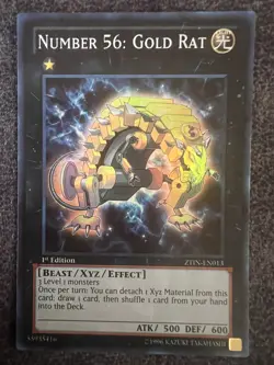 Yugioh Number 56: Gold Rat ZTIN-EN013 Super Rare 1st Edition NM - Image 1