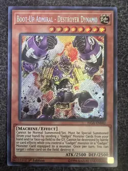 Yugioh Boot-Up Admiral - Destroyer Dynamo FIGA-EN002 1st Edition Secret Rare NM - Image 1