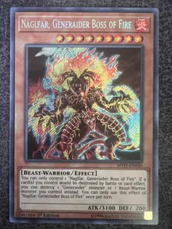 Yugioh Naglfar, Generaider Boss of Fire MYFI-EN030 Secret Rare 1st Edition NM - Image 1