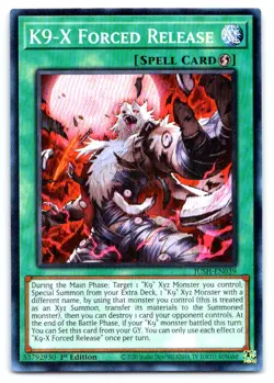 Yugioh K9-X Forced Release Super Rare Justice Hunters JUSH-EN039 - Image 1