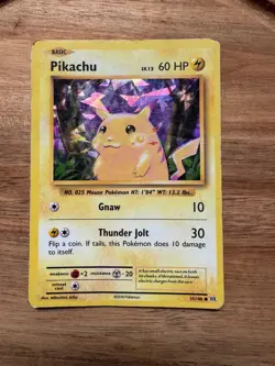 Pikachu Basic Pokemon card 35/108 LV 12 60HP - Holographic- Good condition. - Image 1