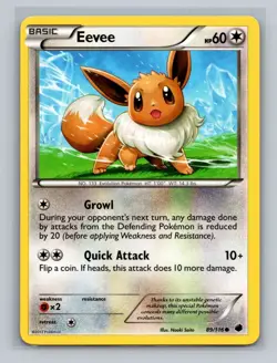 Eevee 89/116 - Pokemon Plasma Freeze Common Card LP-MP - Image 1