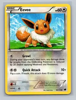 Eevee 89/116 - Pokemon Plasma Freeze Common Card LP-MP - Image 3