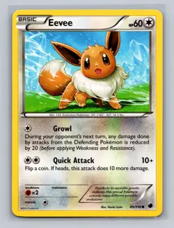 Eevee 89/116 - Pokemon Plasma Freeze Common Card LP-MP - Image 5