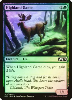 HIGHLAND GAME CORE 2019 MTG MAGIC CREATURE ELK FOIL - Image 1