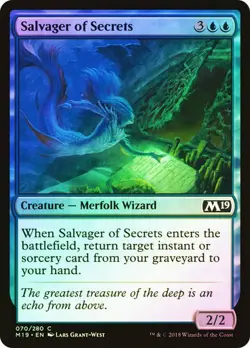 SALVAGER OF SECRETS CORE 2019 MTG MAGIC MERFOLK WIZARD CREATURE FOIL - Image 1