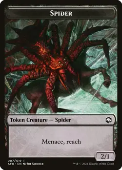 MTG Spider // Lolth, Spider Queen Emblem Double-Sided Token [Dungeons & - Image 1