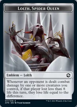 MTG Spider // Lolth, Spider Queen Emblem Double-Sided Token [Dungeons & - Image 2