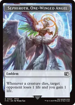 MTG Foil - Emblem - Sephiroth, One-Winged Angel // Robot Warrior Double-Sided To - Image 1