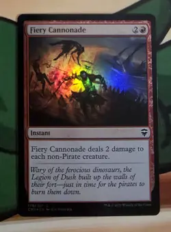 X 1 Fiery Cannonade FOIL NM Commander 178 MTG Magic The Gathering - Image 1