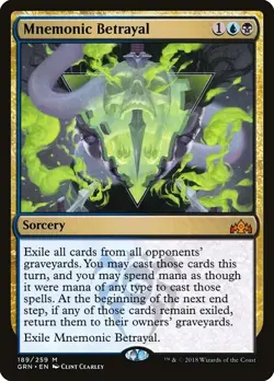 Mnemonic Betrayal 1x FOIL GRN MTG Guilds of Ravnica Mythic MINT blue black - Image 1