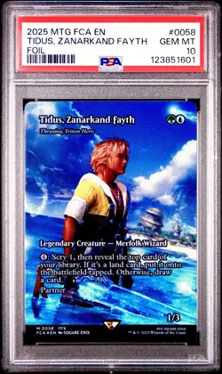2025 MTG Final Fantasy TIDUS, ZANARKAND FAYTH * Through The Ages FOIL * PSA 10 - Image 1