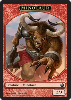 Minotaur Token Light Play, English Magic the Gathering MTG Journey into Nyx - Image 1