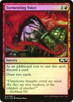 TORMENTING VOICE CORE 2019 MTG MAGIC SORCERY FOIL - Image 1