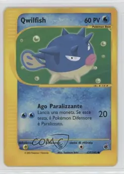 Qwilfish Reverse Foil Pokemon e-Card Series Expedition #127 2002 - Image 1