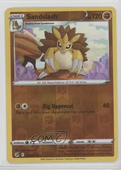 Sandslash Reverse Foil Pokemon Sword & Shield Fusion Strike #132 - Image 1
