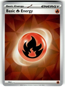 Pokemon Prismatic Evolutions Basic Fire Energy 010 Holo - Image 1