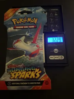VERY HEAVY - 32.39g - Pokemon Surging Sparks Sleeved Booster Pack - SEALED! - Image 1