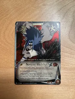 Sasuke Uchiha Naruto Shippuden Trading Card Super Rare (not graded) 123 - Image 1