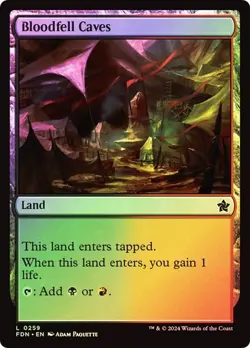 Bloodfell Caves Foundations Foil MTG Magic The Gathering - Image 1