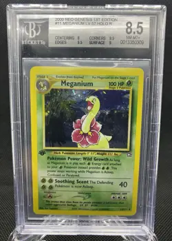 2000 Pokemon Neo Genesis 1st Edition Meganium Holo Rare 11/111 BGS 8.5 - Image 1