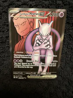 Pokemon TCG Team Rocket's Mewtwo EX 213/182 English Destined Rivals NM Full Art - Image 1