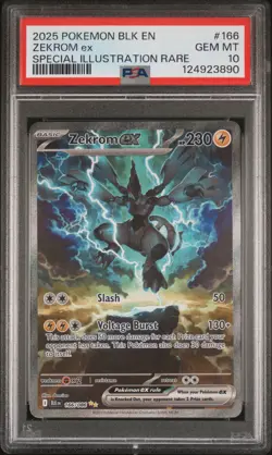 2025 POKEMON BLK EN-BLACK BOLT SPECIAL ILLUSTRATION RARE #166 ZEKROM EX PSA 10 - Image 1