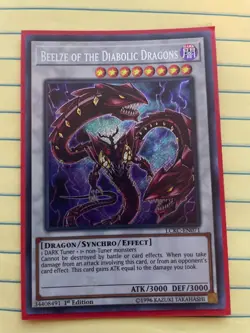 YUGIOH BEELZE OF THE DIABOLIC DRAGONS SECRET RARE LCKC-EN071 1st ED. - Image 1