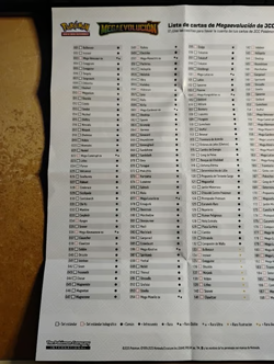 MEGA EVOLUTION TCG POKEMON CARD OFFICIAL COMPLETE SPANISH SET SHEET 2025 - Image 2