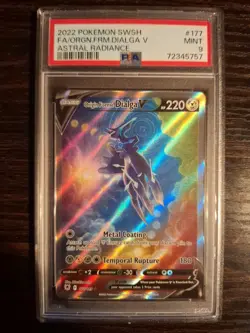2022 Pokemon Astral Radiance 177 Full Art Origin Forme Dialga V PSA 9 Card MT - Image 1