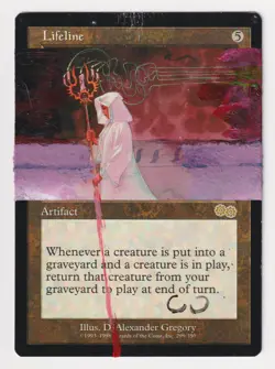 Altered Lifeline HP Urza's Saga MTG Magic Hand Painted Custom Art Reserved List! - Image 1