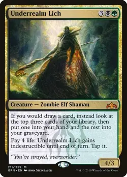 Underrealm Lich 1x FOIL GRN MTG Guilds of Ravnica Mythic MINT black green - Image 1