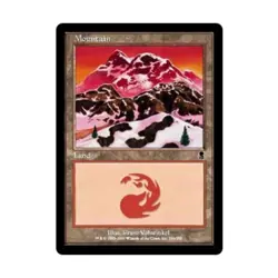 WOTC MtG Odyssey Mountain #344 (C) (Foil) VG - Image 1