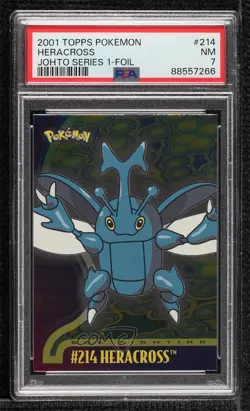 Heracross Foil Topps Pokemon TV Animation Edition Johto Series 1 PSA 7 2001 - Image 1