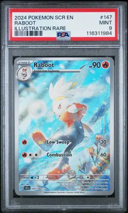 2024 POKEMON SCR EN-STELLAR CROWN ILLUSTRATION RARE #147 RABOOT PSA 9 - Image 1