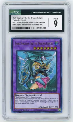 YuGiOh CGC 9 Dark Magician Girl the Dragon Knight Alt Art DLCS-EN006 1st Edition - Image 1
