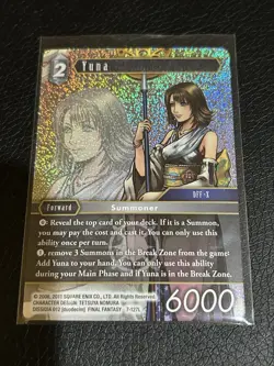 Final Fantasy TCG card game Yuna foil Opus 7 VII 7-127L excellent condition - Image 1
