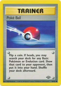 Poke Ball 64/64 Pokeball Jungle Set Vintage 1999 Pokemon Card - LP - Image 1